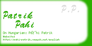 patrik pahi business card